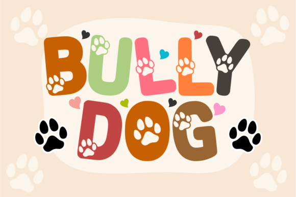 Bully Dog: A Playful Paw Print Font for Pet Brands